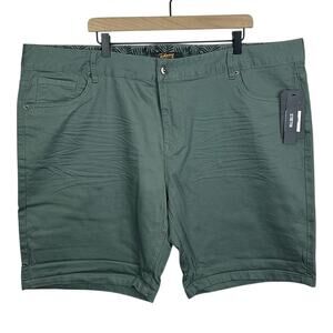 Johnny Bigg Men's 46 Big & Tall Sage Green Colton Palm Print Denim Shorts NWT